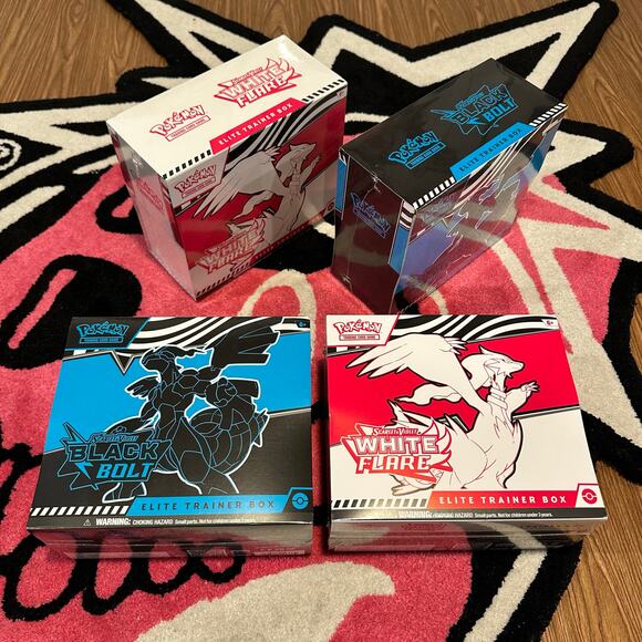 Pokémon Elite Trainer Box Lot (4) – Black Bolt & White Flare – As Pictured - Picture 1 of 6
